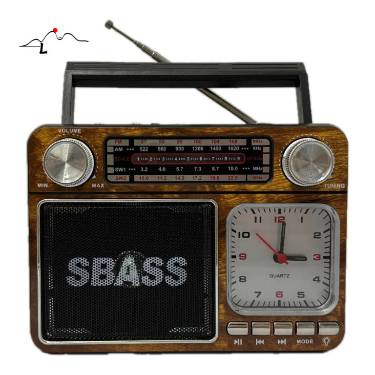 caixinha de som rádio relógio retro bluetooth vi