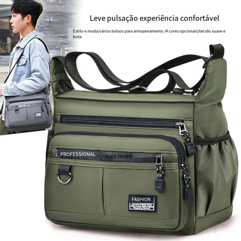 Saco masculino de grande capacidade saco de ombro único mochila resistente à prova dágua saco de neg