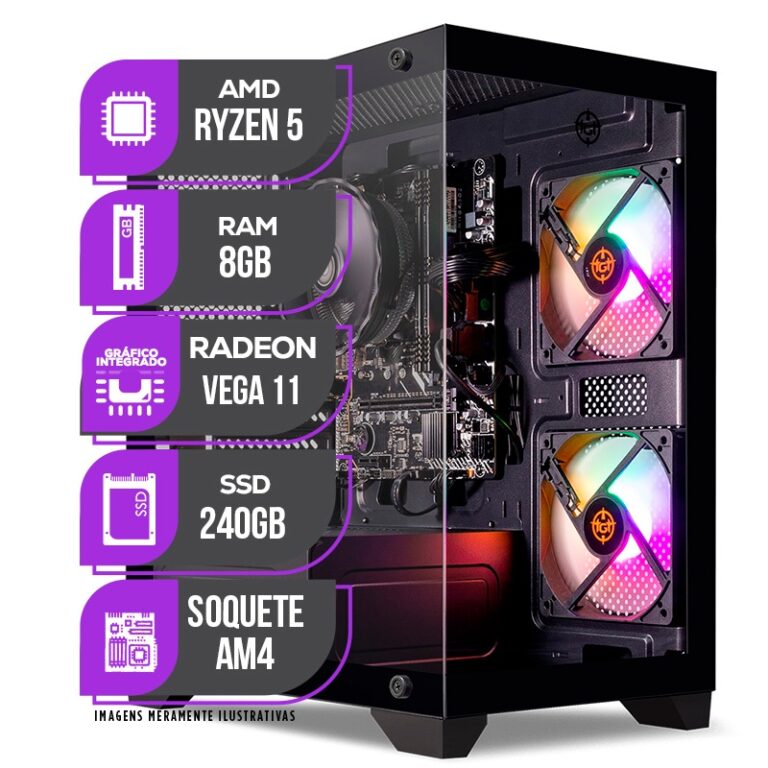 PC Gamer Mancer, AMD Ryzen 5 3400G, RX Vega 11, 8G