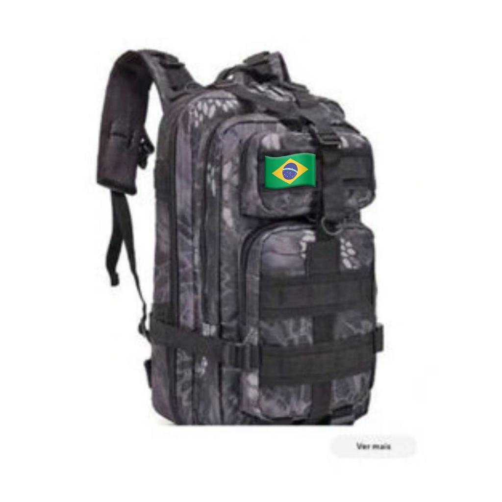 Mochila Militar Tática Masculina Feminina Grande 30 Litros acompanhar 1 bandeira de presente