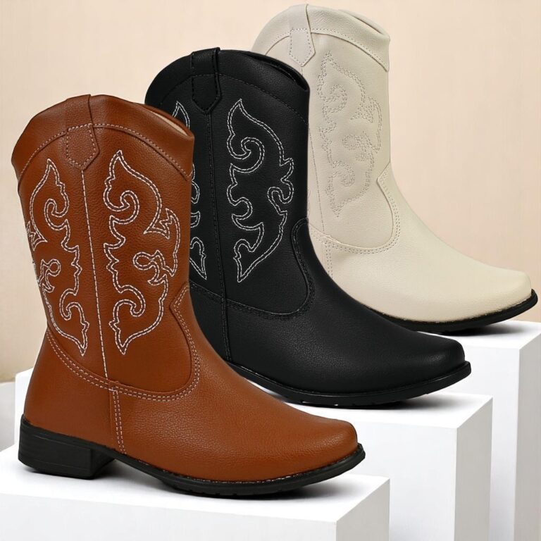 Bota Feminina Country Texana Confortável com Zíp