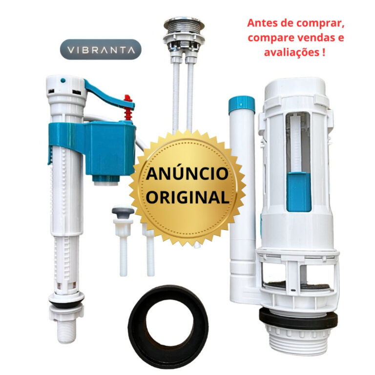 KIT DESCARGA CAIXA ACOPLADA COM BOTÃO DUPLO 3L E 