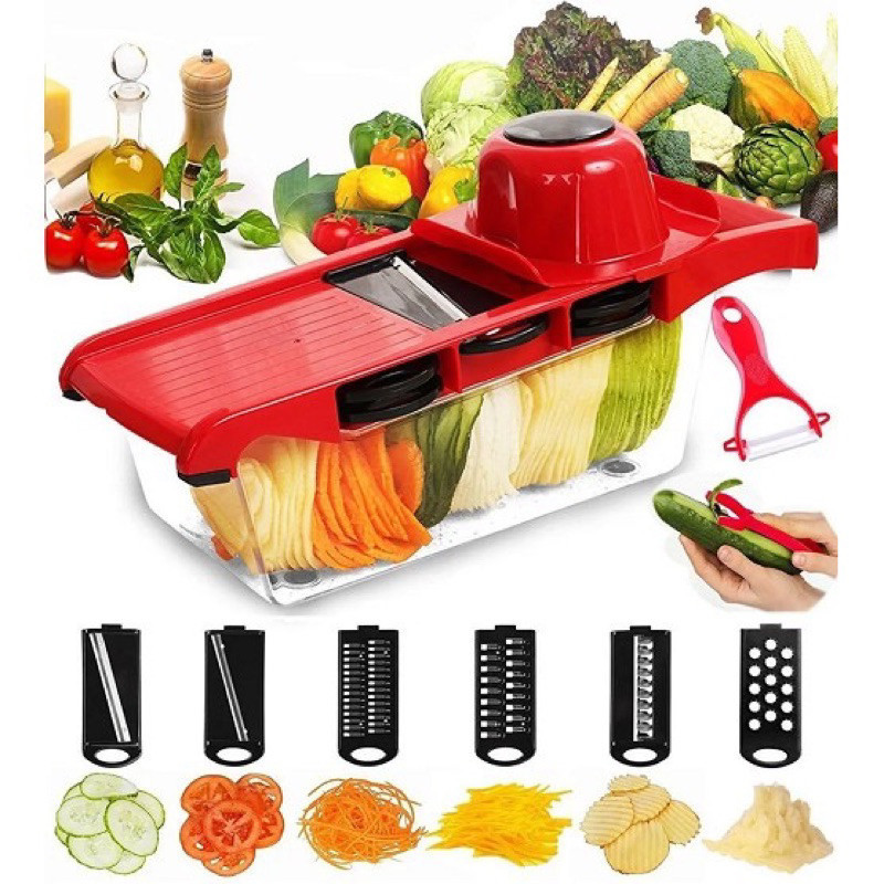 Mandoline Profissional Cozinha Slicer Aço Inox 10 em 1 Fatiador Cortador Ralador De Legumes Alimento