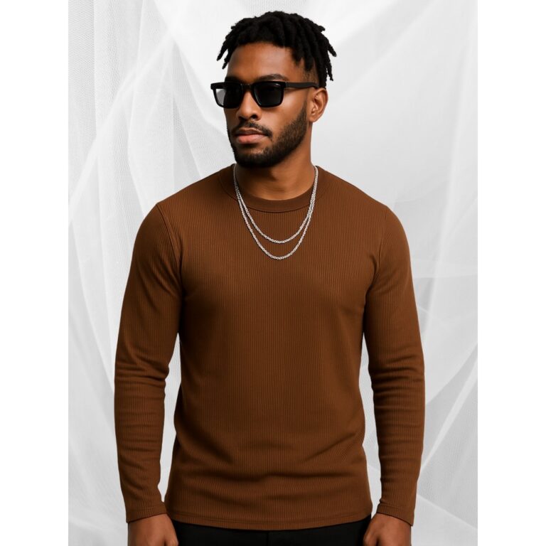 Camisa de Manga Longa Ribana Canelada Blusa Frio M