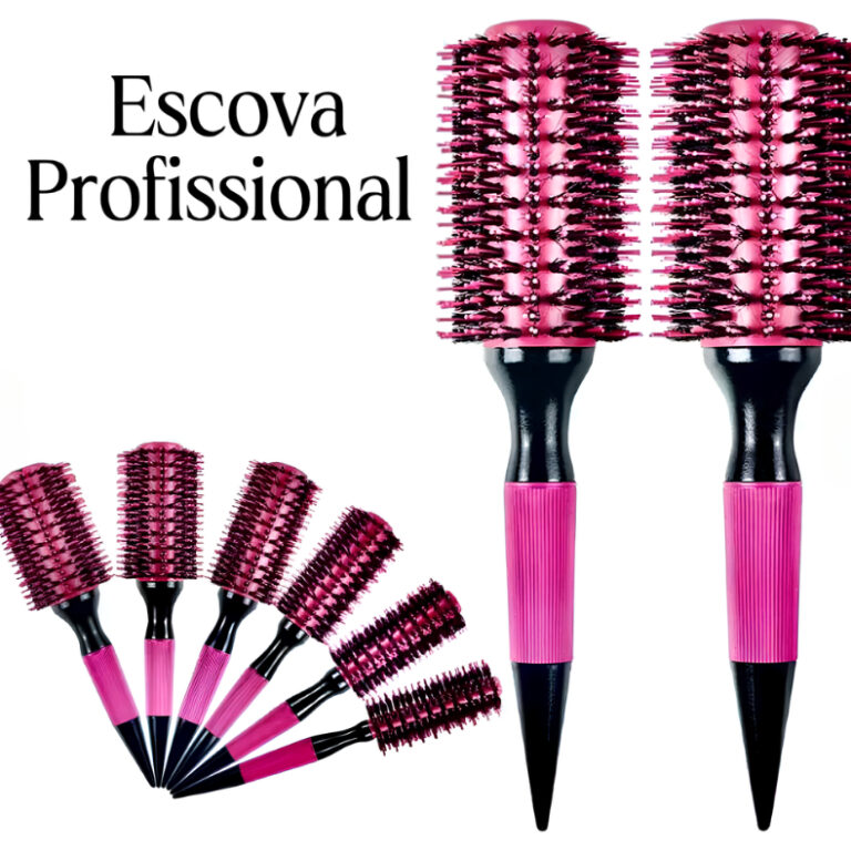 Escova De Cabelo Térmica Amarela ou Rosa Madeira 