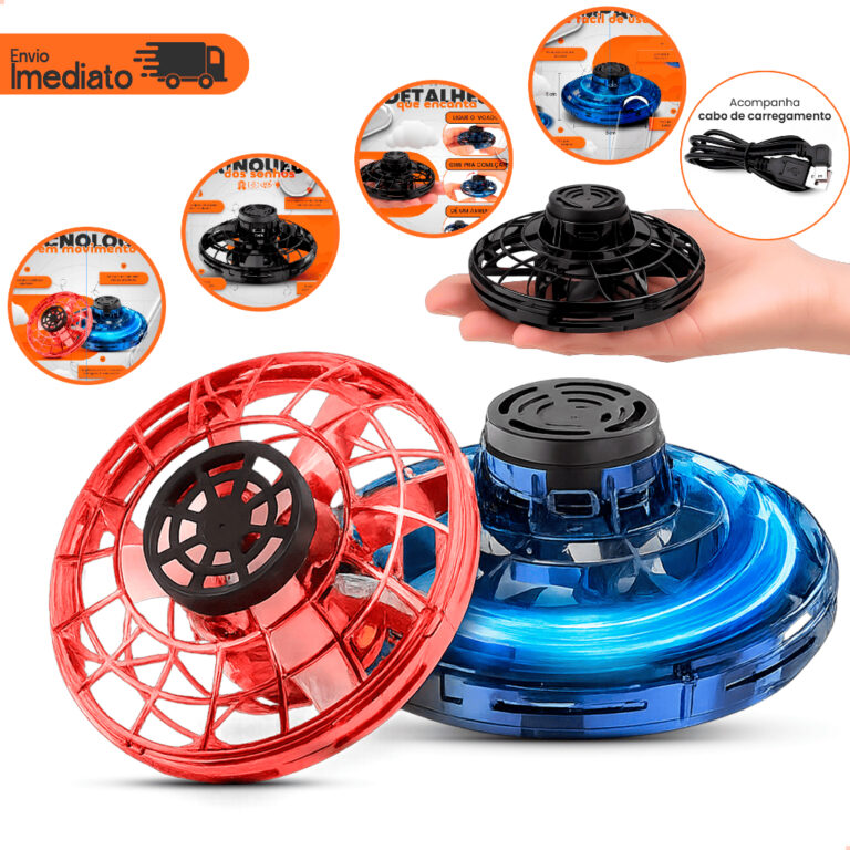 Spinner Voador Mini Drone Boomerang Com Luzes Brin