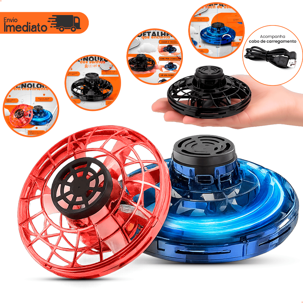 Spinner Voador Mini Drone Boomerang Com Luzes Brinquedo interativo Premium Envio Imediato