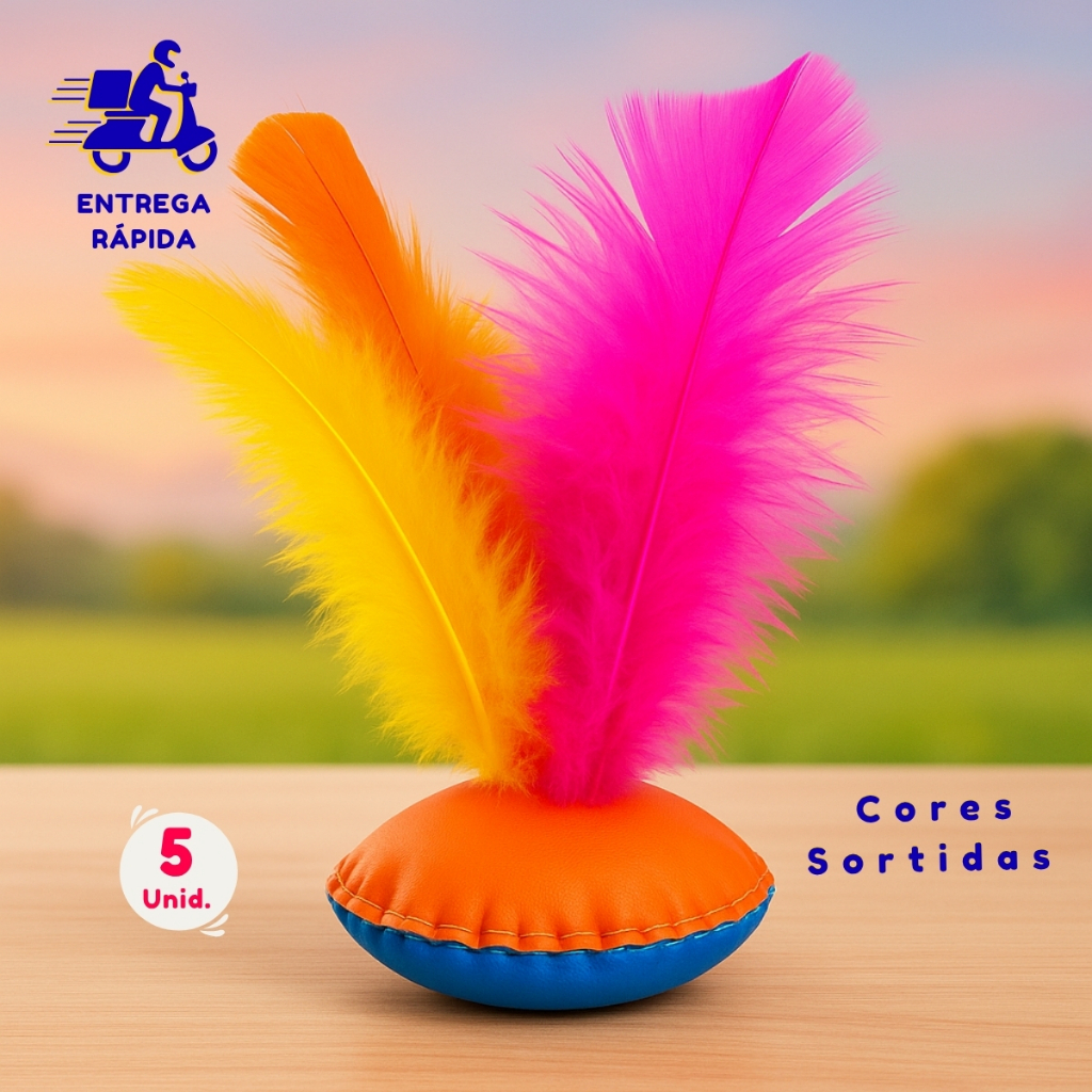 5 Peteca Infantil Festa Junina Aniversário Lembrancinhas Prendas Saco Surpresa Diversas Cores Top