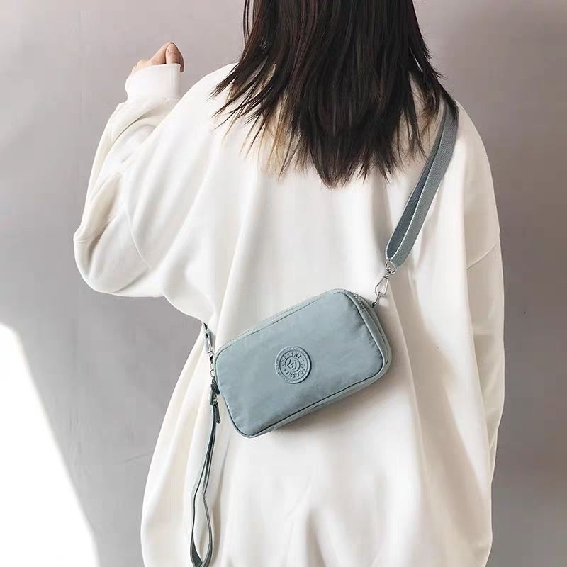 Carteira Bolsa Tiracolo Pequena de Mão Com 2 Alças 2 Camadas Com Zíper Porta Celular 4393
