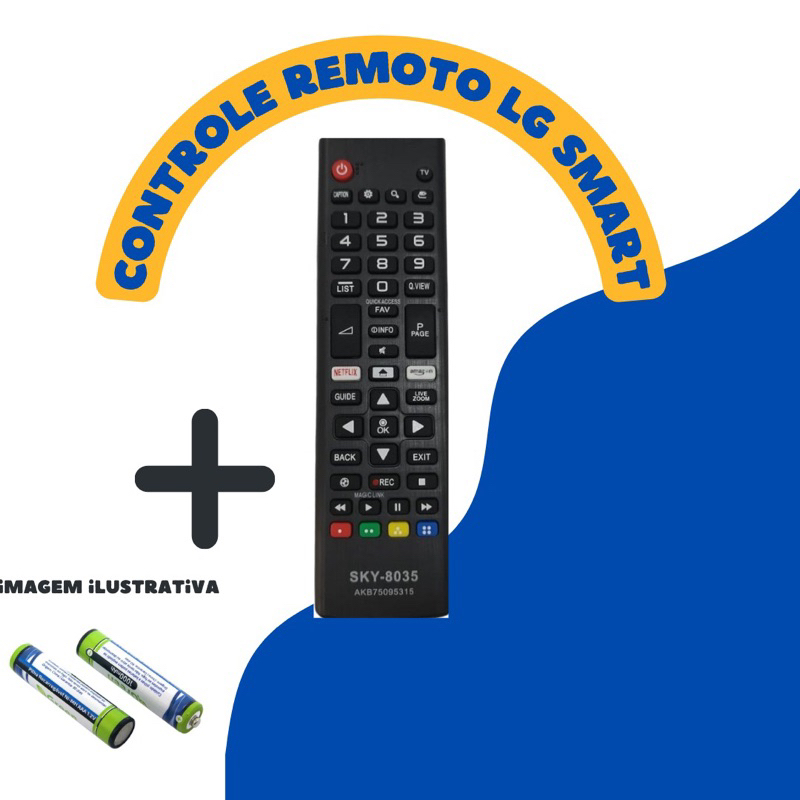 Controle Compatível Com LG Smart 4k Led Lcd Plasma C/ Netflix Amazon + Pilhas