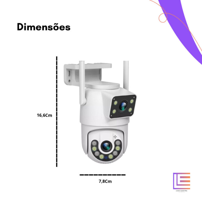 Camera View Dupla PRETO 360° Detection Humana Wif