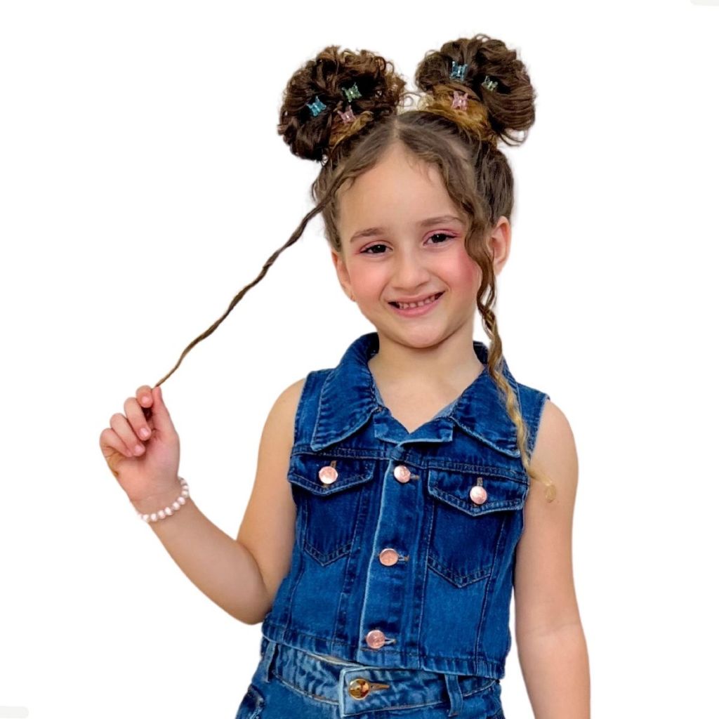 Colete Jeans Infantil Menina Passeio Férias Shopping Verão Praia Aniversário presente Jaqueta Prince