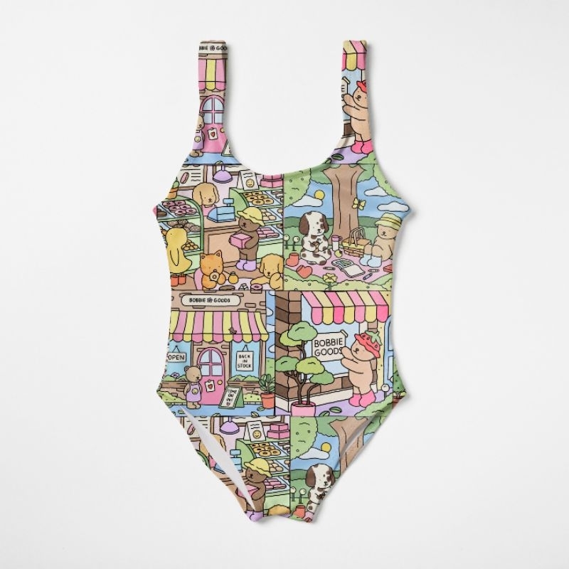 Biquini Maiô Infantil Menina Feminino Moda Praia Natação Banho Estampas de Capivara Uv50+