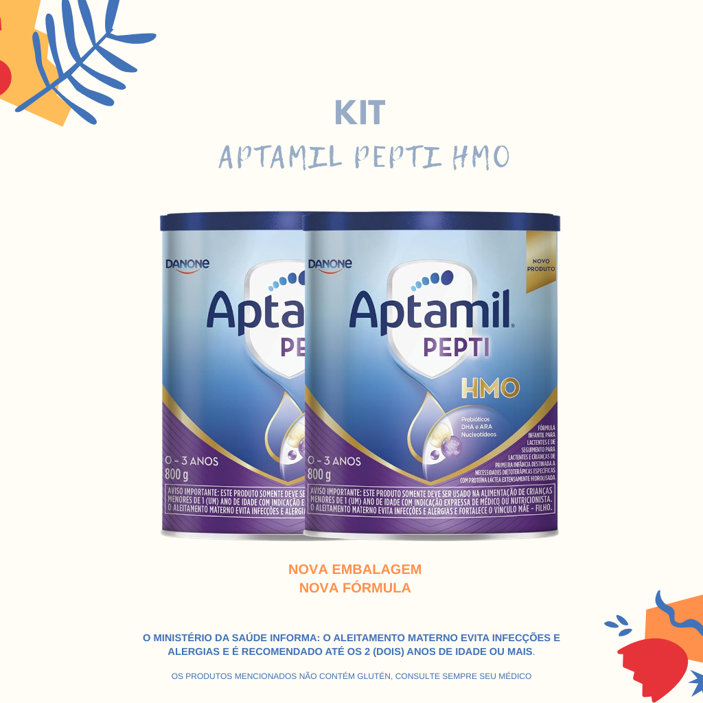 Kit com 2 latas de Aptamil Pepti HMO 800g – 0-3 anos