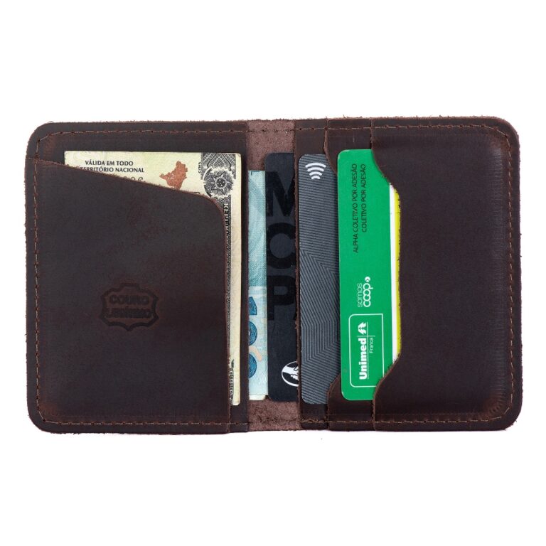 Carteira Porta Cartão Masculino Pequena 100% Cour