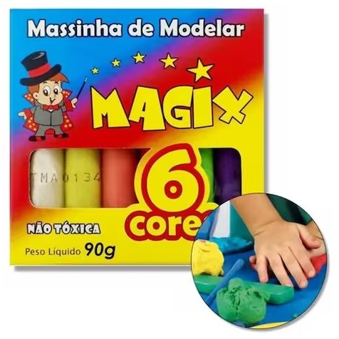 Massinha de modelar 6 cores 90g