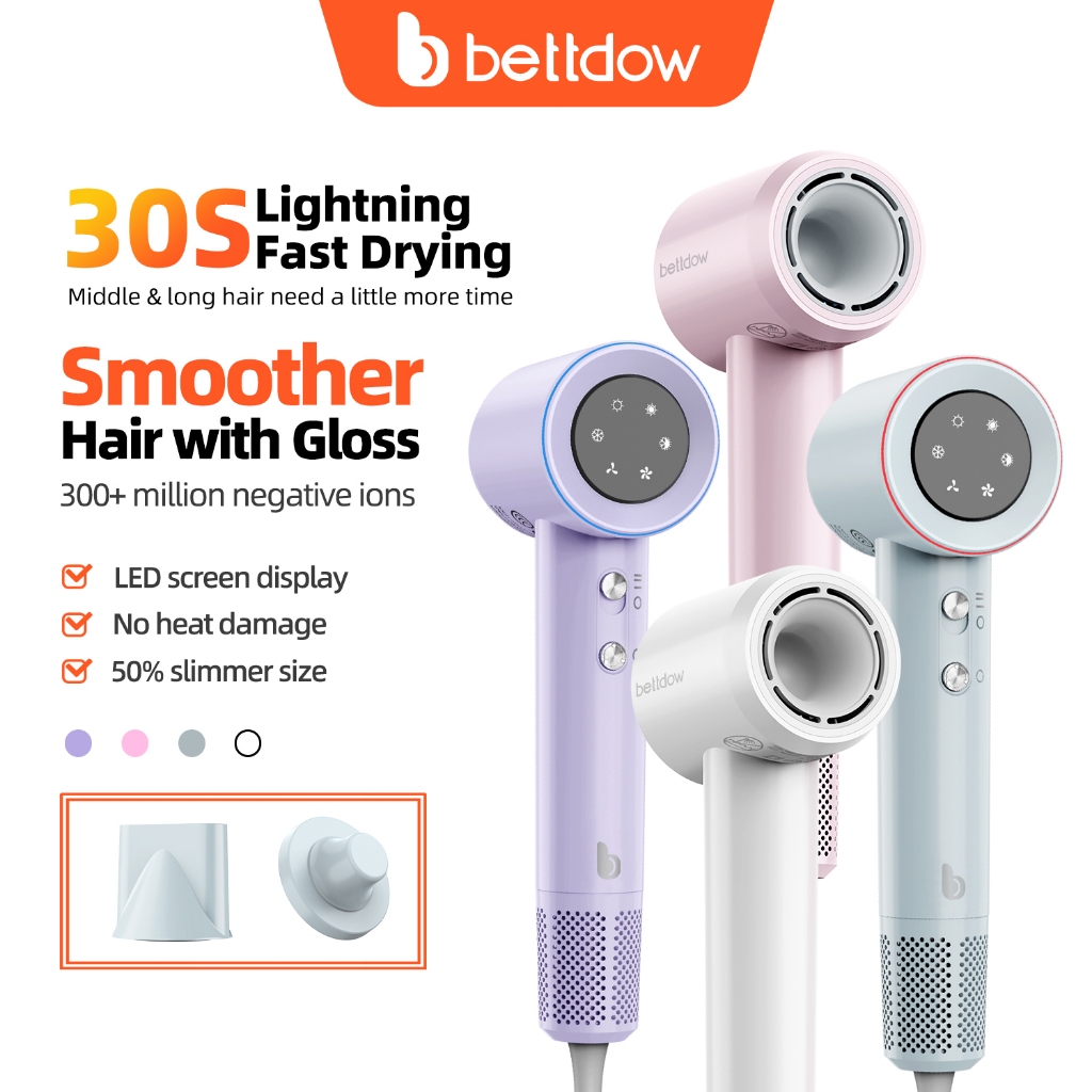 GOKOCO Secador de Cabelo GD029 Alta Velocidade Secador íons negativos Profissional 1500W de 2 Minuto