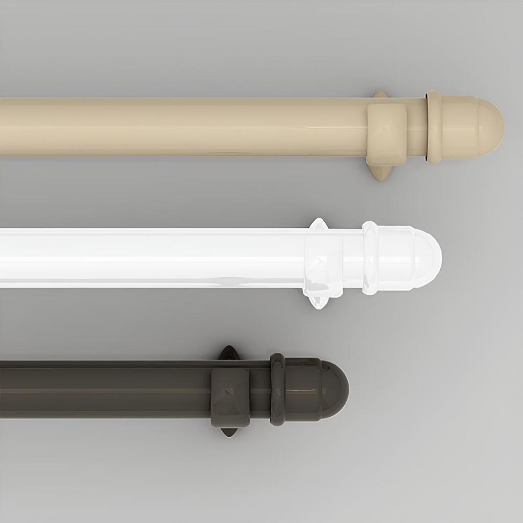 Kit 3 Varões de Cortina 2,00 Metros Completo Resistente 19mm Varão com Ponteira Suporte Varao Haste