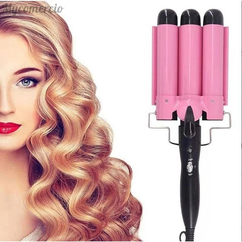 Chapinha Triondas Ondulador Formador Triplo 22mm Modelador de Cachos Onda Cabelo Cerâmica 200°C