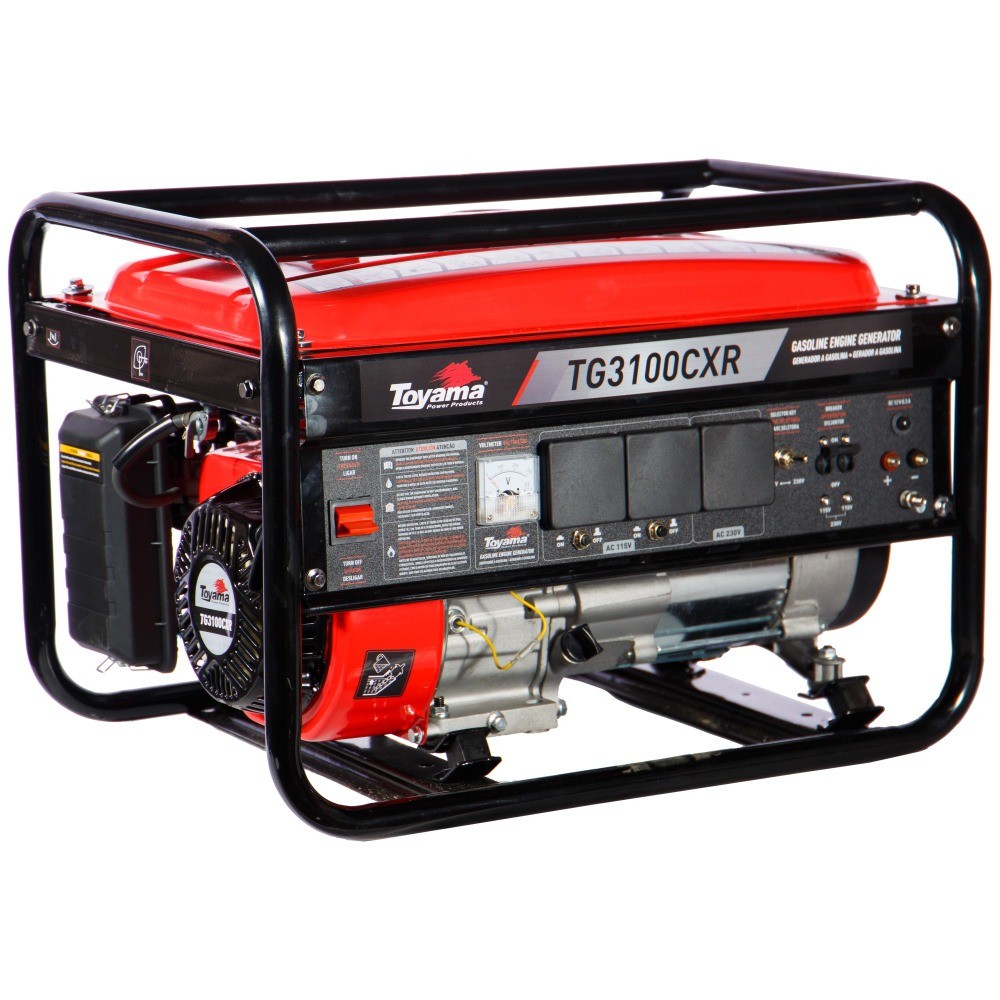Gerador de energia 3,1 kva a gasolina partida manual bivolt – TG3100CXR – Toyama