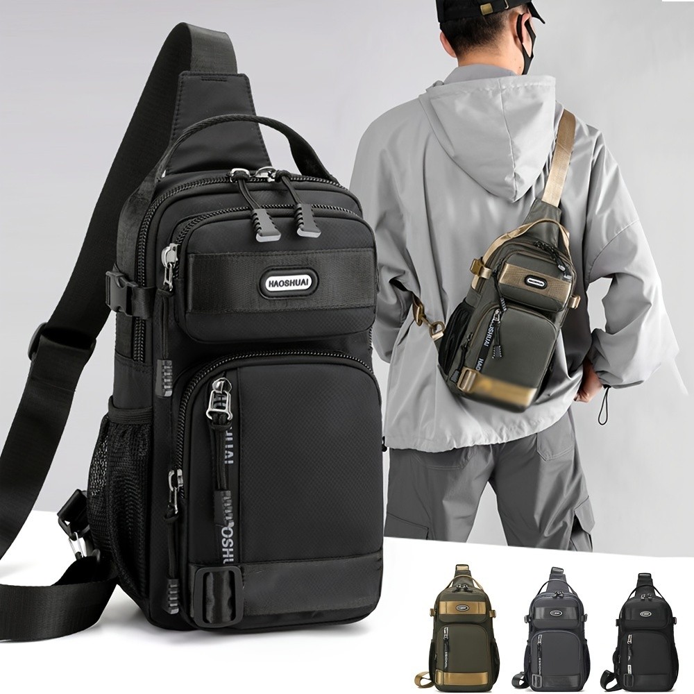 Mochila De Peito Masculina Impermeável Multifuncional De Transversais Para Acampamentos Ao Ar Livre