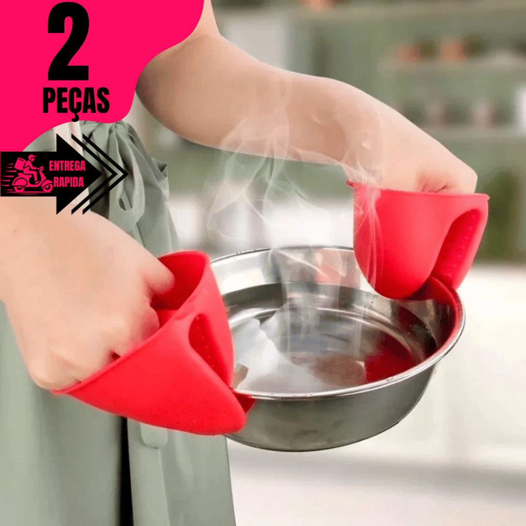 Luvas Proteção Silicone Térmica Pegar Panelas Cozinha Forno Pegador De Silicone