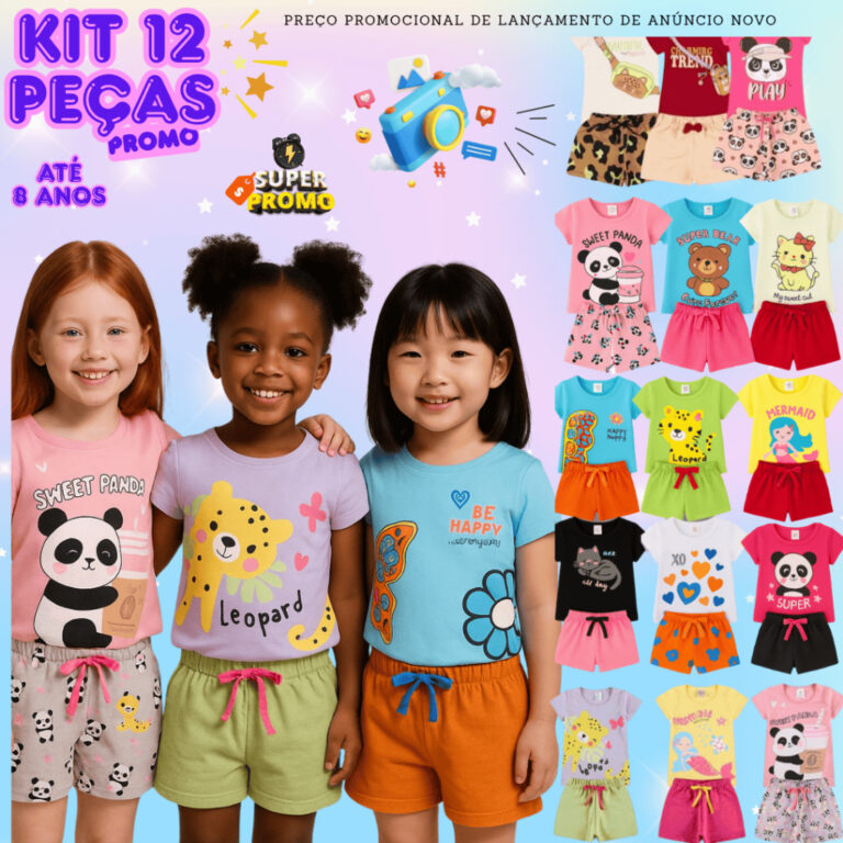 Kit 12 Peças Conjunto Infantil Menina Premium Loo