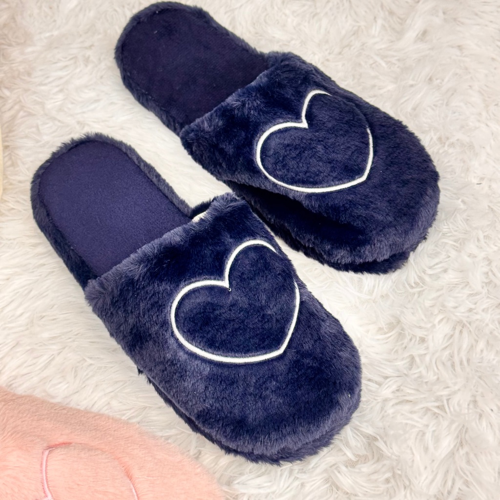 Pantufa Chinelo de Inverno Coração Peluciada Solado Antiderrapante CV-302