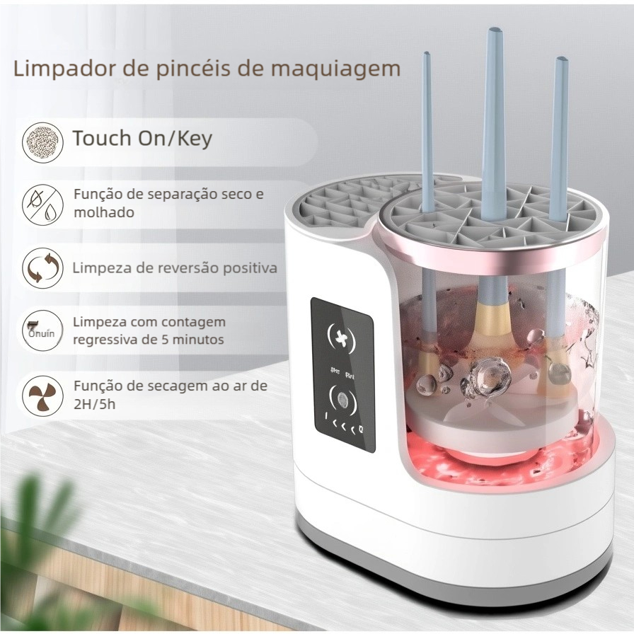 Máquina Limpeza e Secagem Limpador de Pincéis de Maquiagem Elétrico  de Pincéis de Maquiagem ENVIO I
