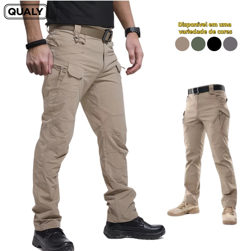 Calça Cargo Militar Masculino Tatica Rip Stop Impermeável Resistente Fora De Esportes Long Hiking Pe