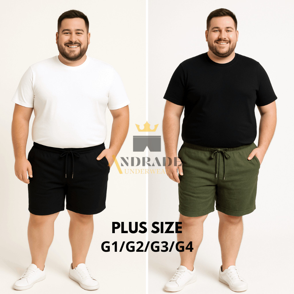 Kit 2 Short Plus Size Mauricinho em Linho G1 | G2 | G3 | G4 | G5  Qualidade Premium  – Bermuda – sar