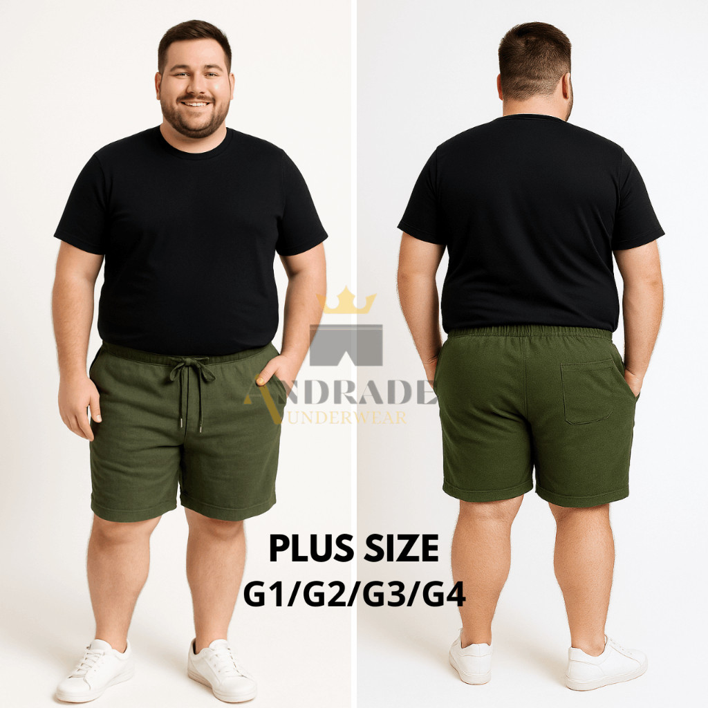 Short Plus Size Mauricinho em Linho  G1 G2 G3 G4 G5Qualidade Premium -Bermuda Moda Praia – Sarja