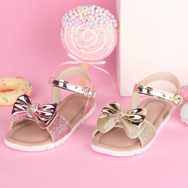 Sandália Infantil Menina Glitter Laço Feminina S