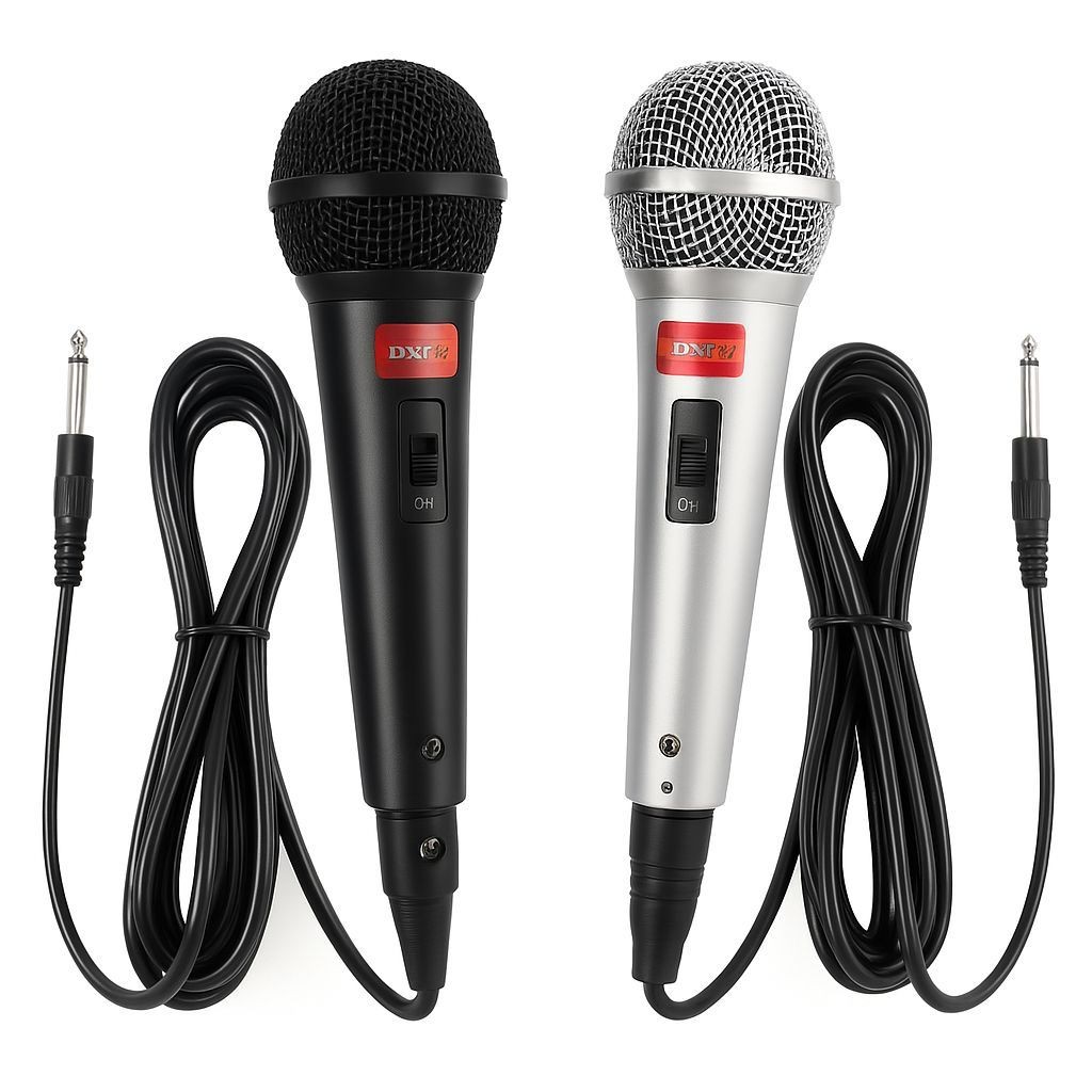 Kit Microfone Profissional Com 2 Unidades Com Fio Dinâmico