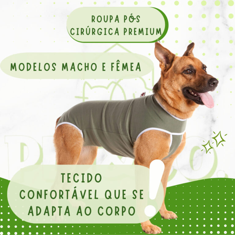 Macacão Cirúrgico Pet Roupa Cirúrgica Cachorro 
