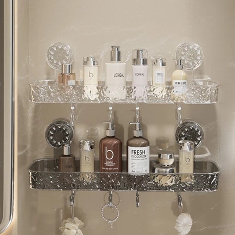 Suporte Organizador com 4 Ganchos Para Banheiro E Cozinha Com Furo Acrílico Auto Colante