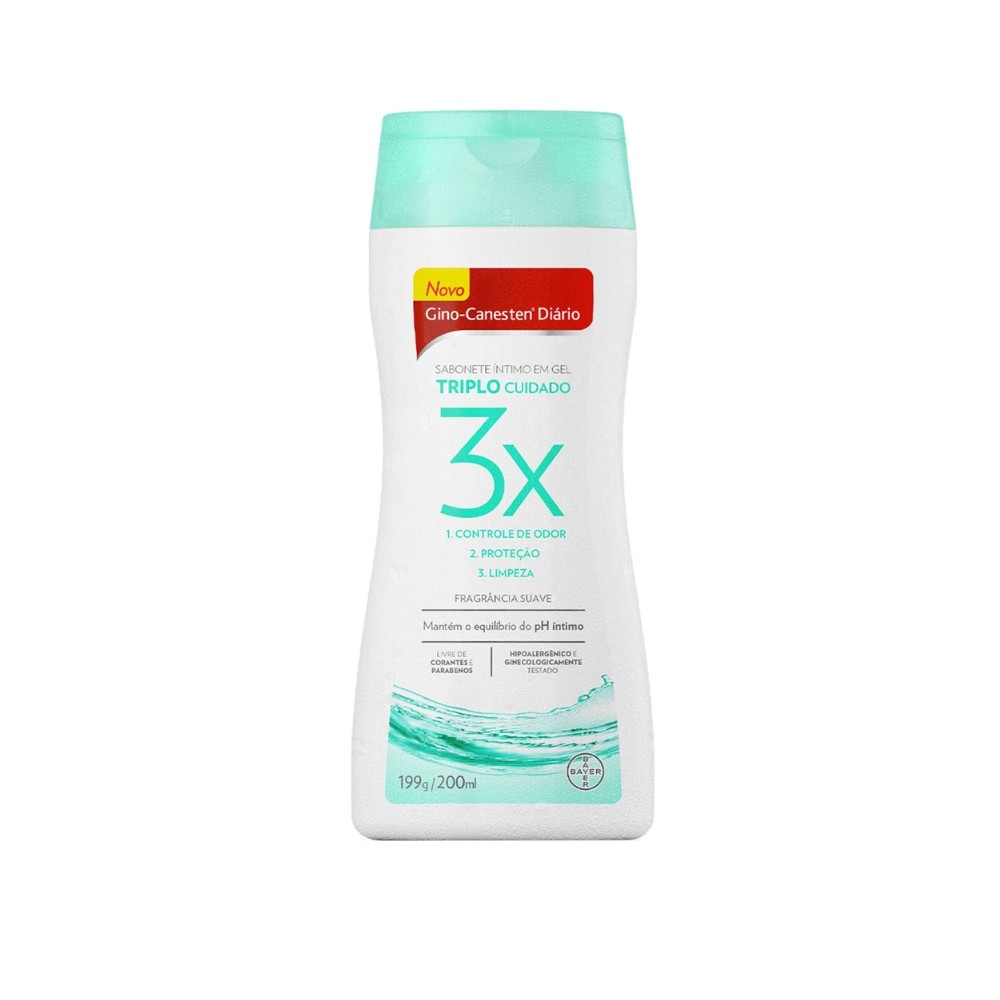 Sabonete Íntimo Diário Gel Triplo Cuidado 200ml GinoCanesten