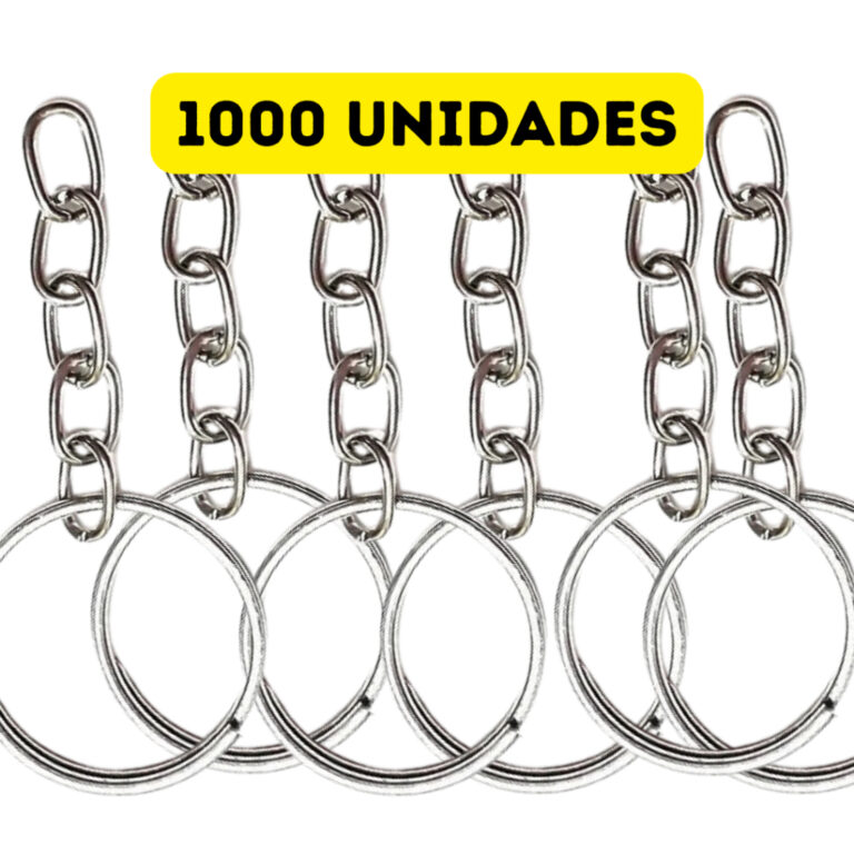 Argola Chaveiro Com Corrente 20mm 1000 Unidades Pa
