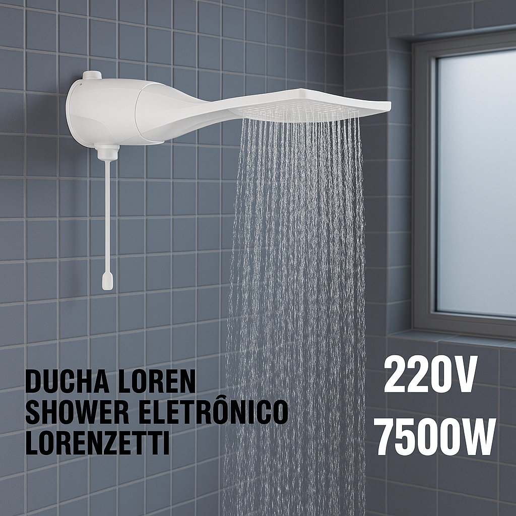 Chuveiro Ducha Eletrônica Lorenzetti 7500W 220V, Resistência Ultra Durável e Potência Máxima