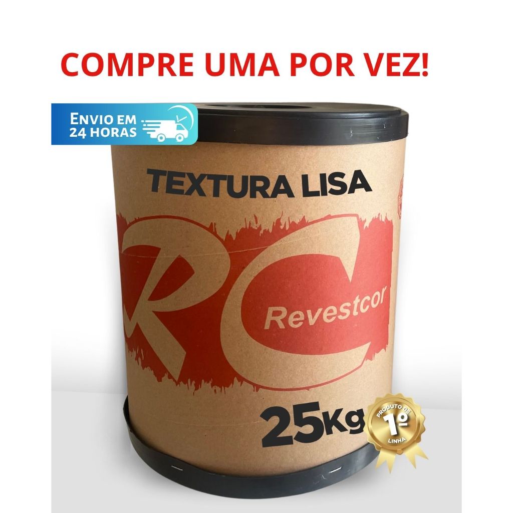 Textura Lisa REVESTCOR  25kg Interno  externo Revestimento parede Acabamento  Sofisticado e Versátil