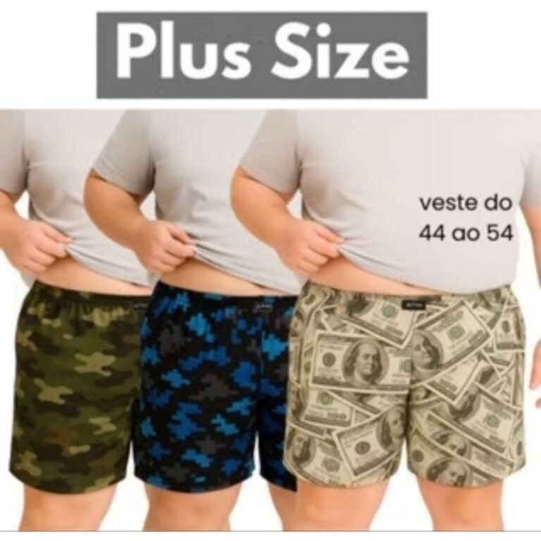 Kit 5 Samba Canção Plus Size Short Malha Fria Pi