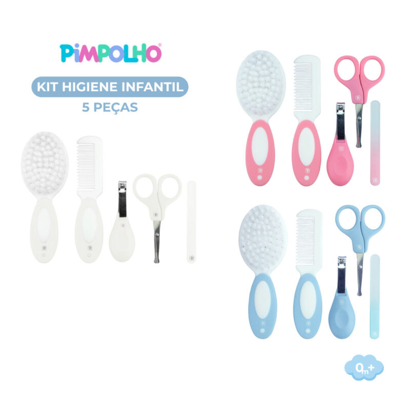 Kit Cuidados E Higiene Bebê Pente Escova E Cortad