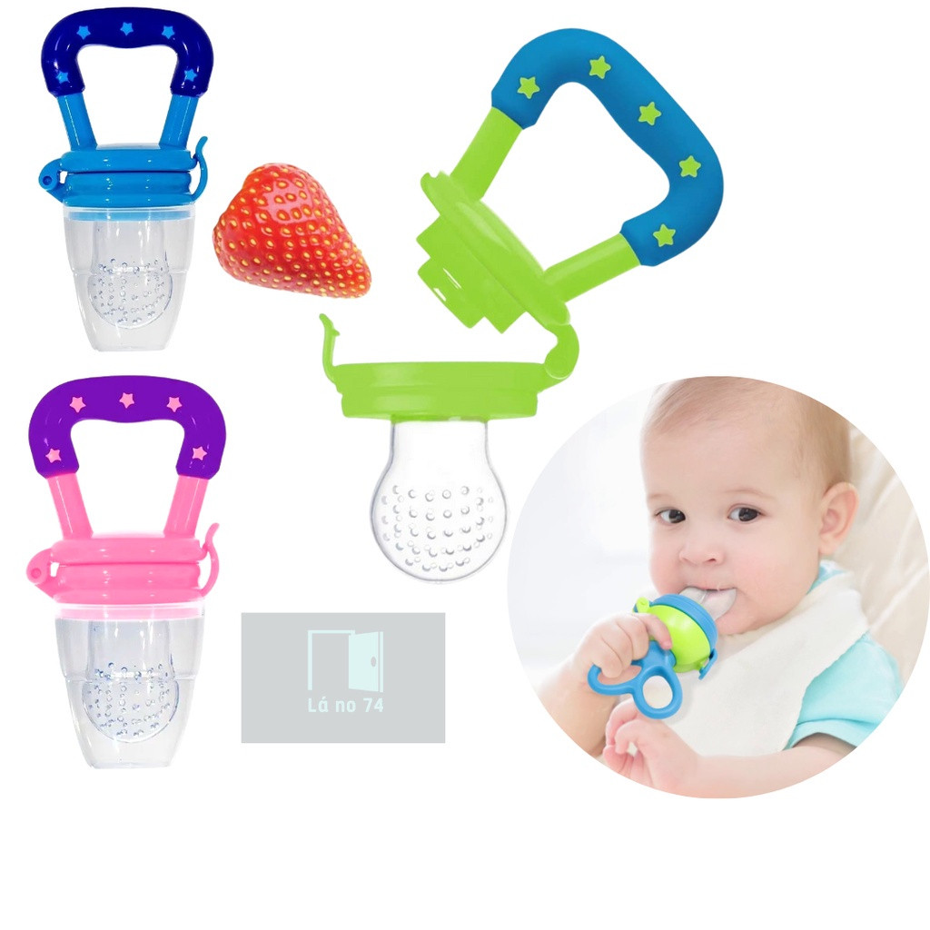Chupeta Alimentadora Bebe Para Frutas Tampa Higiênica Prática Bico Mamadeira Macio/ Mamadeira Colher