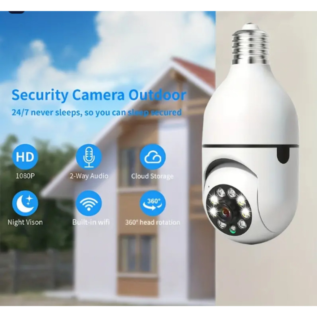 Kit 2 Câmeras Lâmpadas Segurança Vigilância Noturna Full HD