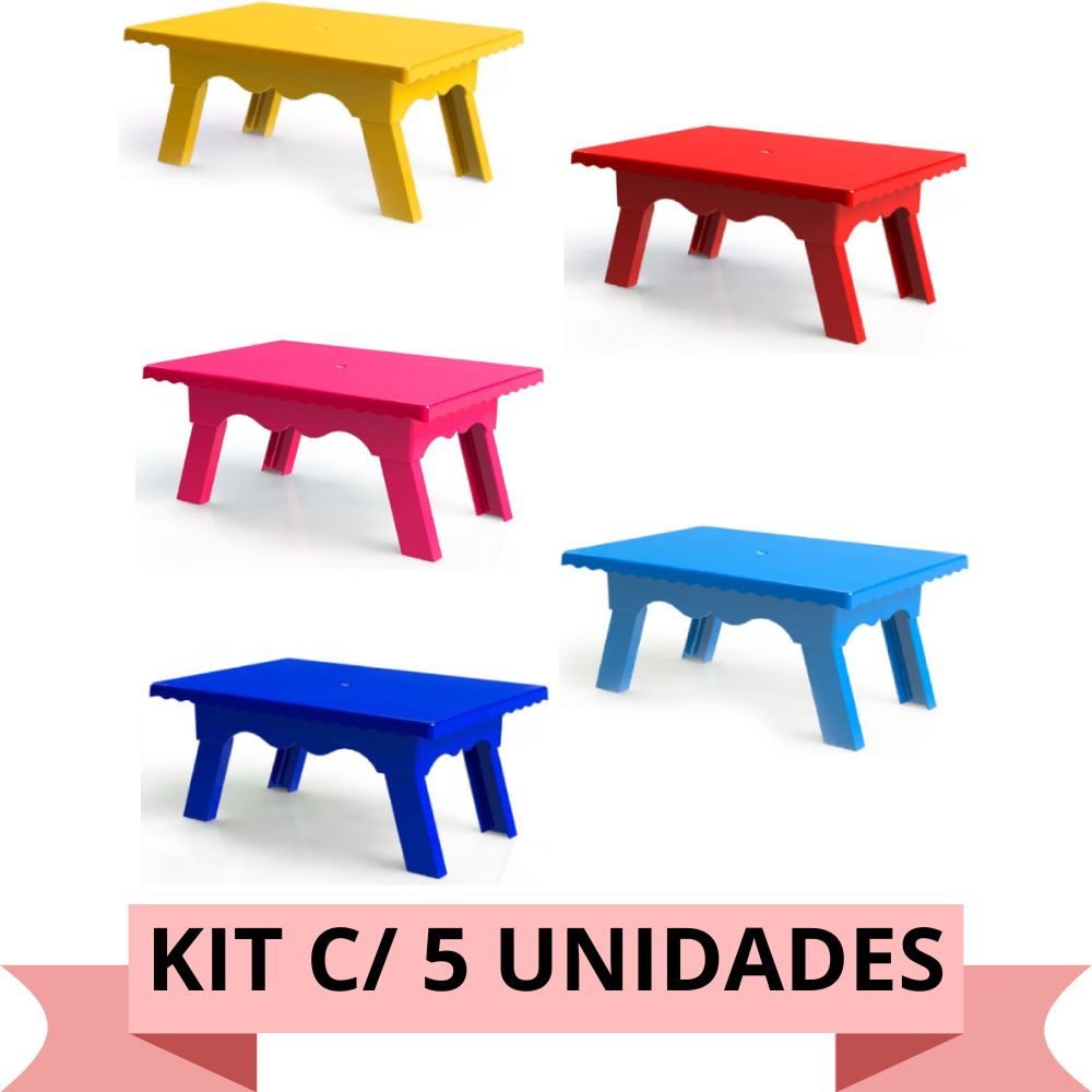 Kit Com 5 Unidades Mesinha Decorativa Renda Várias Cores