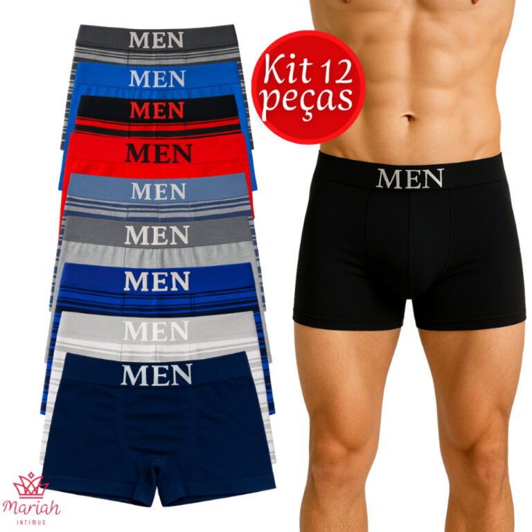 Kit Até 12 Cuecas Boxer Adulto Box Microfibra Pre