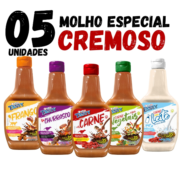 Kit 5 Unidades de Molho Especial Para Ração Tast