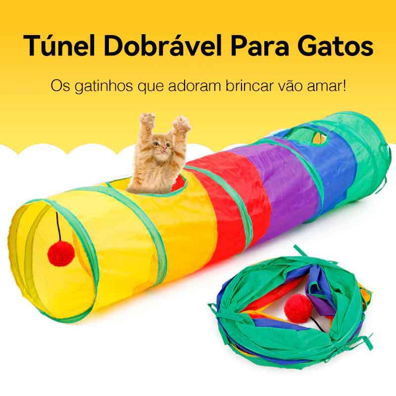 Brinquedo Interativo Para Pets Túnel Labirinto Para Gatos Colorido