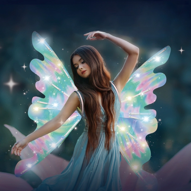 Asas de Borboleta Elétrica com Led e Musica Eventos Festa Fantasia Asas de Fada Asas de Dragão Cospl