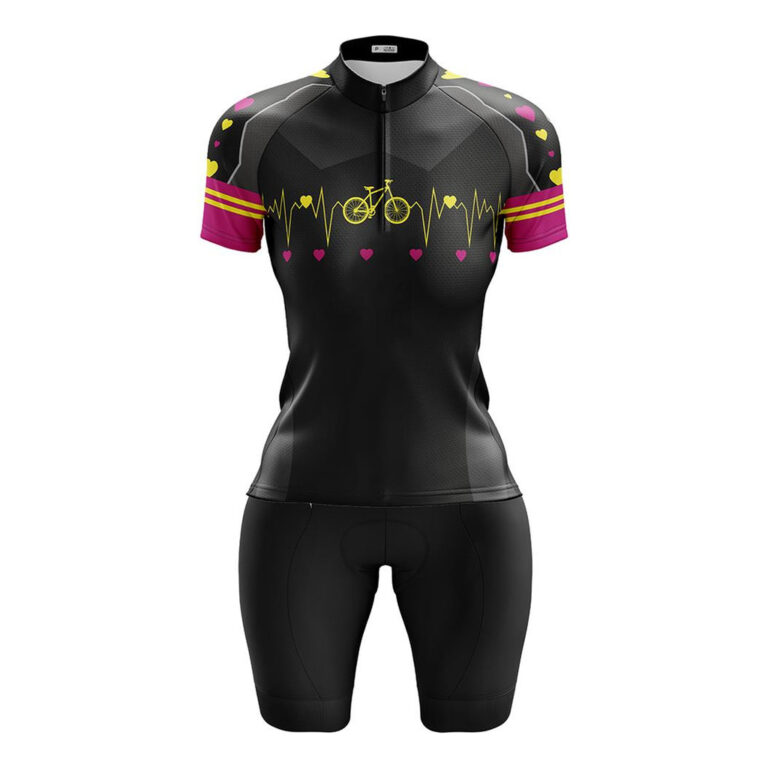 Conjunto Feminino Manga Curta Pro Tour Bike Coraç